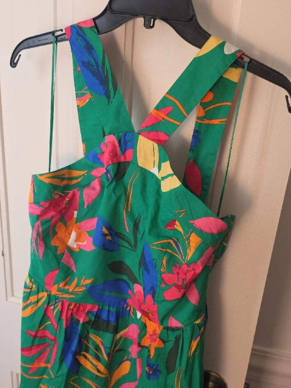 J. Crew Green Tropical Floral Maxi Dress